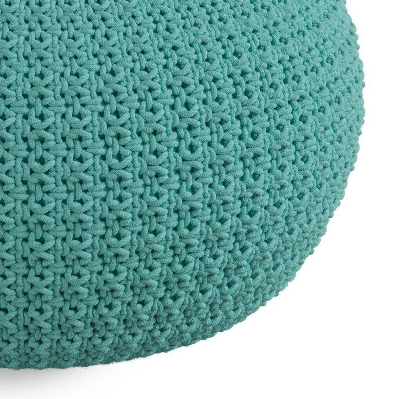 Holloway Round Knitted PET Polyester Pouf - WyndenHall, 5 of 6