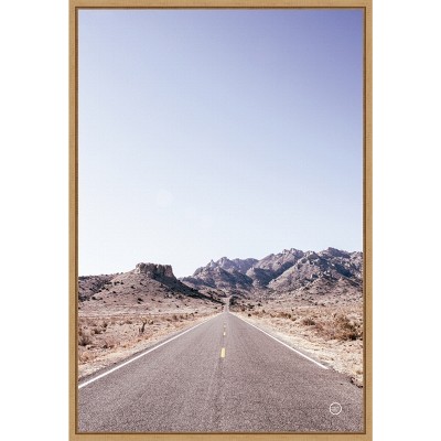 Sylvie Maple Framed Desert Road Canvas Print 16 x 23 Inches