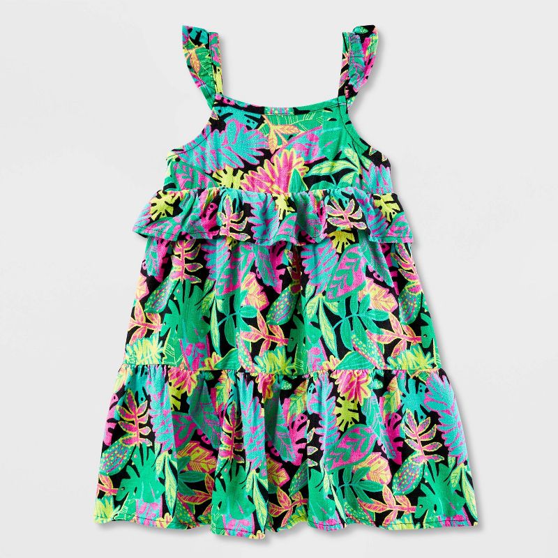 Toddler Girls&#39; Adaptive Tropical Floral Dress - Cat &#38; Jack&#8482;, 3 of 6
