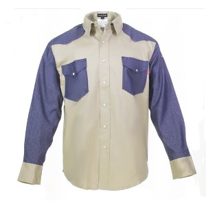 Flame Resistant FR Shirt - 88/12 - Western Style - Two Tone 7 oz - 1 of 4