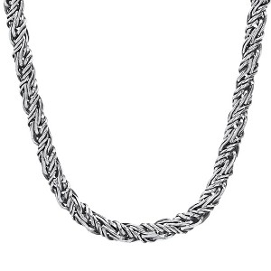 Steeltime 24" stainless steel and black ip flat singapore chain necklace - 1 of 4