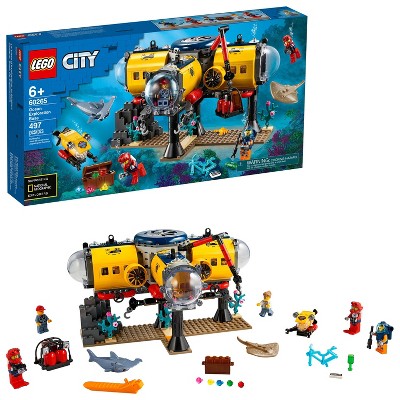 LEGO City Ocean Exploration Base Marine Toy with Underwater Base and Submarine 60265