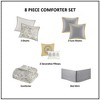 8 Piece Cotton Floral Printed Reversible Comforter Set Yellow King - 2 of 4