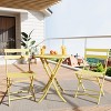 3 Pieces Patio Bistro Set for Outdoor,Bistro Table and Chairs Set of 2,Waterproof Folding Coffee Table and Chairs Sets, Foldable Small Patio Furniture - 2 of 4