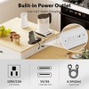 ELJGET 82.7in Kitchen Island with Extendable Dining Table for 4-6 Person, Kitchen Table with Double-sized Storage, Power Outlet - 3 of 4