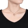 EVERLY JEWELRY | Rose Plated Sterling Silver Diamond Heart Pendant with Chain, 18 inc - 3 of 4