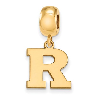 Black Bow Jewelry 14k Yellow Gold Plated Sterling Silver Rutgers Scarlet Knights NCAA Bead Charm