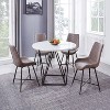 Set of 2 18" Ramona Side Chair Brown - Steve Silver Co.: Mid-Century Faux Leather, Metal Legs - 2 of 4