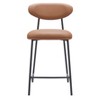 Counter Stool – 35" H With Brown Faux Leather Seat & Powder-Coated Steel Frame (Set of 2) By Zuo Modern - 4 of 4