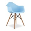 HomeRoots Blue And Natural Heavy Duty Plastic And Solid Wood Dining Arm Chair - 4 of 4