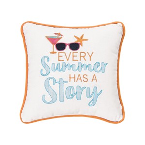C&F Home 10" x 10" "Every Summer Has A Story" Sunglasses Embroidered Throw Pillow - 1 of 3
