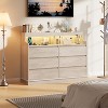 Dresser for Bedroom with 6 Drawers, Modern Chest Featuring LED Lights and Charging Station, Spacious Storage Cabinet - 4 of 4