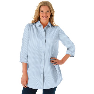 Woman Within Plus Size Perfect Three Quarter Sleeve Shirt