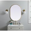 Elegant Lighting Metal Frame Oval Mirror, 27x40 Inch, Brass Finish – Chic Vertical Wall Accent Mirror - 2 of 4