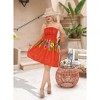 LA LEELA Women's Tube Dress Dress Top Short One Size Leaves Red - 3 of 4