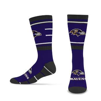 NFL Baltimore Ravens Striped Running Crew Socks - L