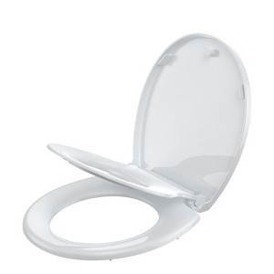 Toilet Seat Cover, PP Quick-Release Structure Toilet Seat, White Easy-Remove Design for Simple Cleaning - 1 of 4