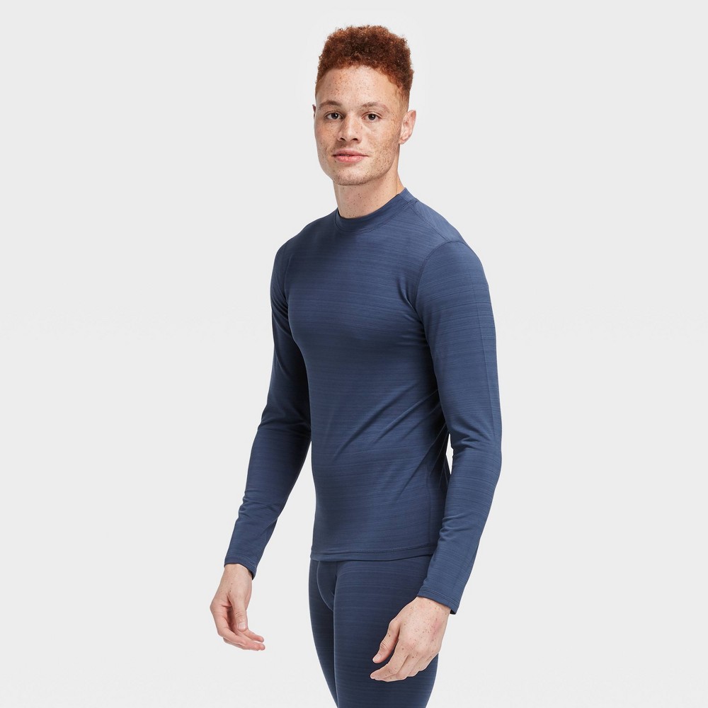 Men's Long Sleeve Fitted Cold Mock T-Shirt - All in Motion Navy S, Blue was $22.0 now $11.0 (50.0% off)