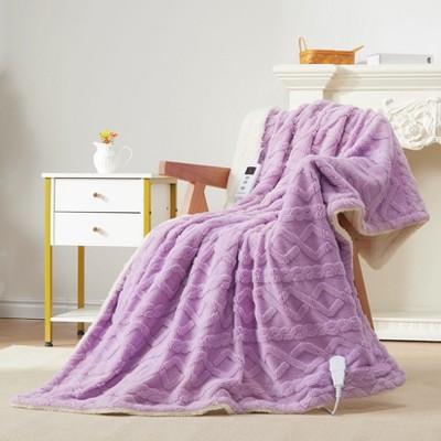 Electric Blanket Heated Throw, Heated Blanket with 10 Heating Levels & 10 Time Settings, Fast Heating Blankets, Machine Washable