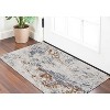 Ivory Blue and Brown Abstract Power Loom Area Rug - 2 of 4