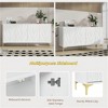 SKRAN 60" Sideboard Buffet Cabinet, Handleless Press-to-Open Design,Carved Credenza Storage Cabinet with 4 Doors for Living Room - 4 of 4