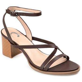 Journee Collection Womens Anikah Buckle Ankle Strap Stacked Heel Sandals