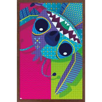 Trends International Disney Lilo And Stitch - Sitting Framed Wall Poster  Prints Mahogany Framed Version 22.375 X 34 : Target