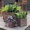 Sunnydaze Indoor/Outdoor Square Acacia Wood Planter Box with Plastic Liner - 3pk - 4 of 4