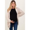 Pinkblush Beige Chunky Knit Oversized Maternity Pocket Cardigan - 2 of 4
