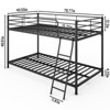 Karl Home White Twin Size Metal Bunk Bed for Kids Teens Adults, Heavy Duty Metal Bunk Bed with Ladder - 2 of 4