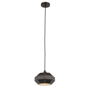 Chloe Lighting Finn Contemporary-Style 1 Light Brown And White Ceiling Mini Pendant 10" Wide - 1 of 4