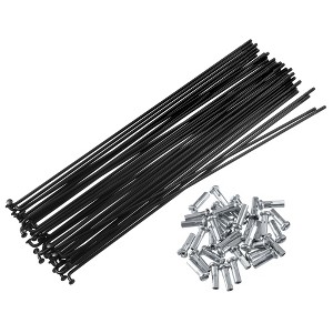 Unique Bargains Bicycle Steel Spokes 14G Bike Spoke with Nipples Black 40 Pcs - 1 of 4