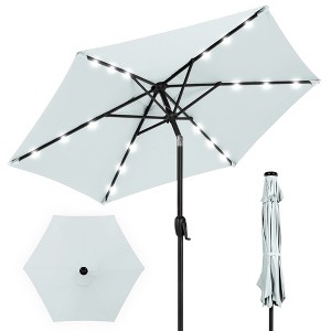 Best Choice Products 7.5ft Outdoor Solar Patio Umbrella for Deck, Pool w/ Tilt, Crank, LED Lights - 1 of 4