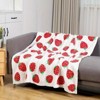 Strawberry Throw Blanket Microfiber Blanket Cute Fruits Theme Sweet Flannel Blanket - 2 of 4