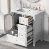 NicBex 30" Bathroom Storage Cabinet with Sink, Bathroom Vanity, 1 Glass Cabient Door, 3 Drawers for Bathroom - 2 of 4