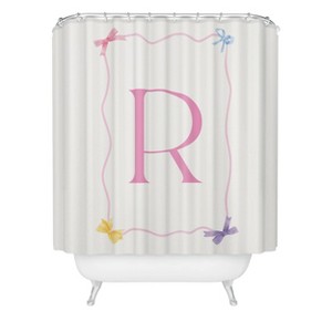 Deny Designs April Lane Art Simple Bow Monogram Shower Curtain - 1 of 3