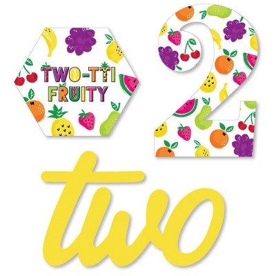 Big Dot of Happiness 2nd Birthday TWO-tti Fruity - DIY Shaped Frutti Summer Second Birthday Party Cut-Outs - 24 Count