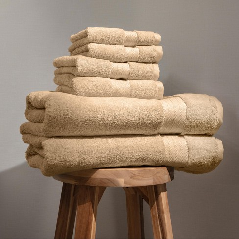 6pc Organic Cotton Bath Towel Set Tan : Target