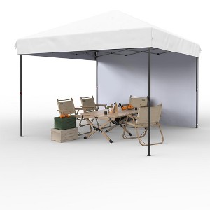 10x10 Pop Up Canopy Tent Outdoor Canopy with 1 Removable Sidewall, Commercial Instant Tent Shelter - 1 of 4
