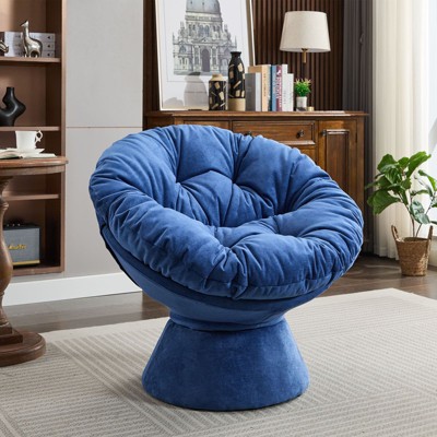 CAVINAS Oversized Barrel Accent Chair,360°Swivel Chair,Papasan Chair for Living Room,Chenille Lounge Chair,Living Room & Bedroom Furniture