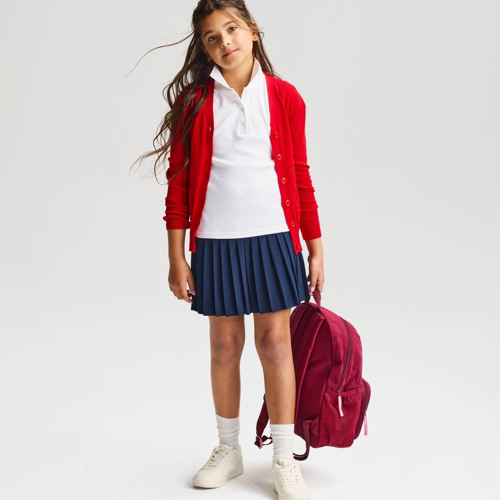 Girls' Long Sleeve Uniform Cardigan - Cat & Jack™ Red XXL
