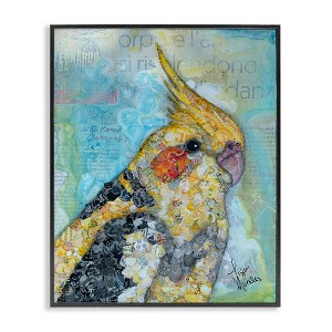 Stupell Industries Jolly Cockatiel Bird Assorted Layered Animal Collage Black Framed Giclee Art - 1 of 4