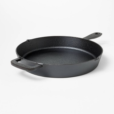 12" Cast Iron Seasoned Skillet Black - Figmint™