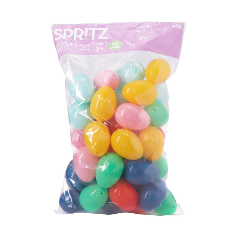 48ct Easter Plastic Eggs Mixed Colors - Spritz