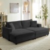 Mjkone Corduroy 2-Seater Chaise Lounge With Storage Ottoman& Armrest,Upholstered Loveseat Sleeper Reclining Sofa Bed Indoor - 3 of 4