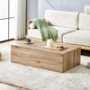 FONTOI Rectangle Coffee Table with Wood Texture Pattern, Side Table for Living Room Bedroom Office, Brown, 23.6"*12"*39.3" - 4 of 4