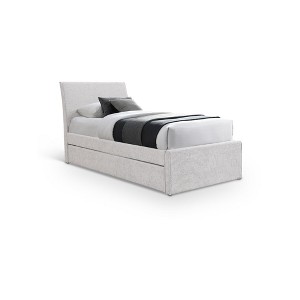 Meridian Furniture,Myles Chenille Fabric Twin Trundle Bed - 1 of 4