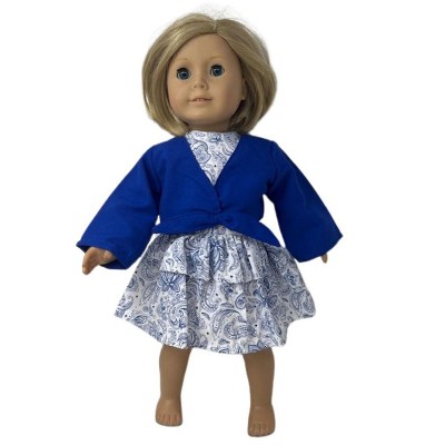 Doll Clothes Superstore Handmade Blue Paisley Dress With Jacket Fits Our Generation American Girl And My Life Dolls