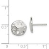 Black Bow Jewelry 11mm Polished Sand Dollar Post Earrings in Sterling Silver - 4 of 4