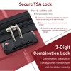 ORRD 3-Piece Expandable ABS Hardshell Luggage Set (20/24/28") - Double Spinner w/TSA Lock, Red - 4 of 4
